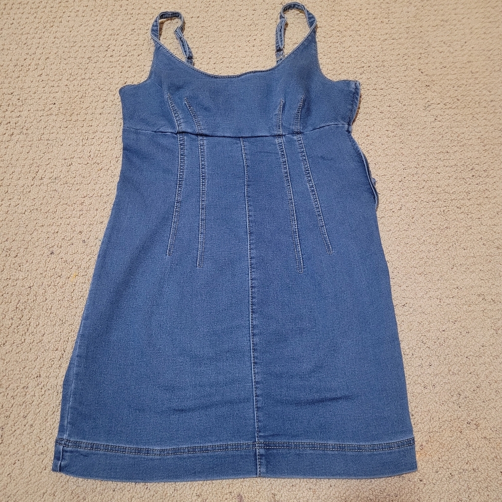Blue Denim Sleeveless Dress